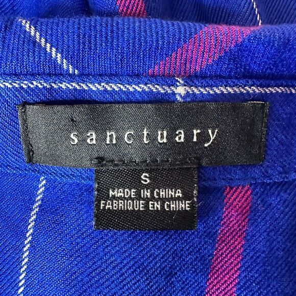 Sanctuary Haley Tie Front Button Down Flannel Shirt Size Small - Picture 4 of 13